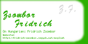 zsombor fridrich business card